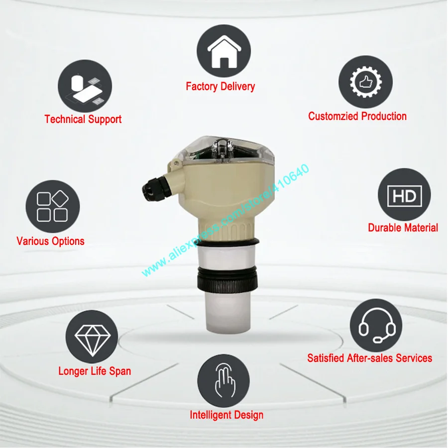 Phạm Vi 10 M DC 24V Sec-Loại Siêu Âm Mực Nước Cho Hóa Dầu Nước Tổ Chức Bảo Tồn Và Thủy Văn Đô Thị kỹ Thuật