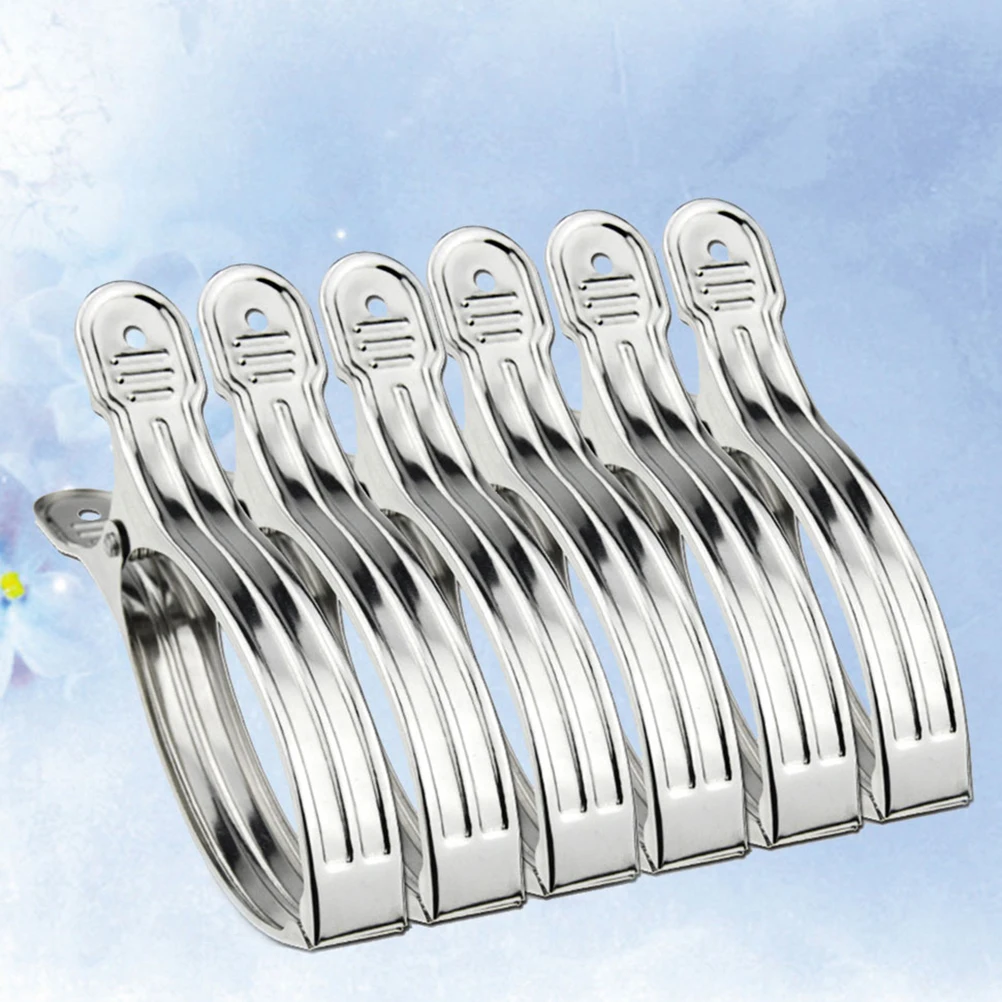 

12pcs Stainless Steel Clips Quilt Clamps Large Clothes Windproof Strong Elastic Hold Heavy Duty Corrosion for Bedding