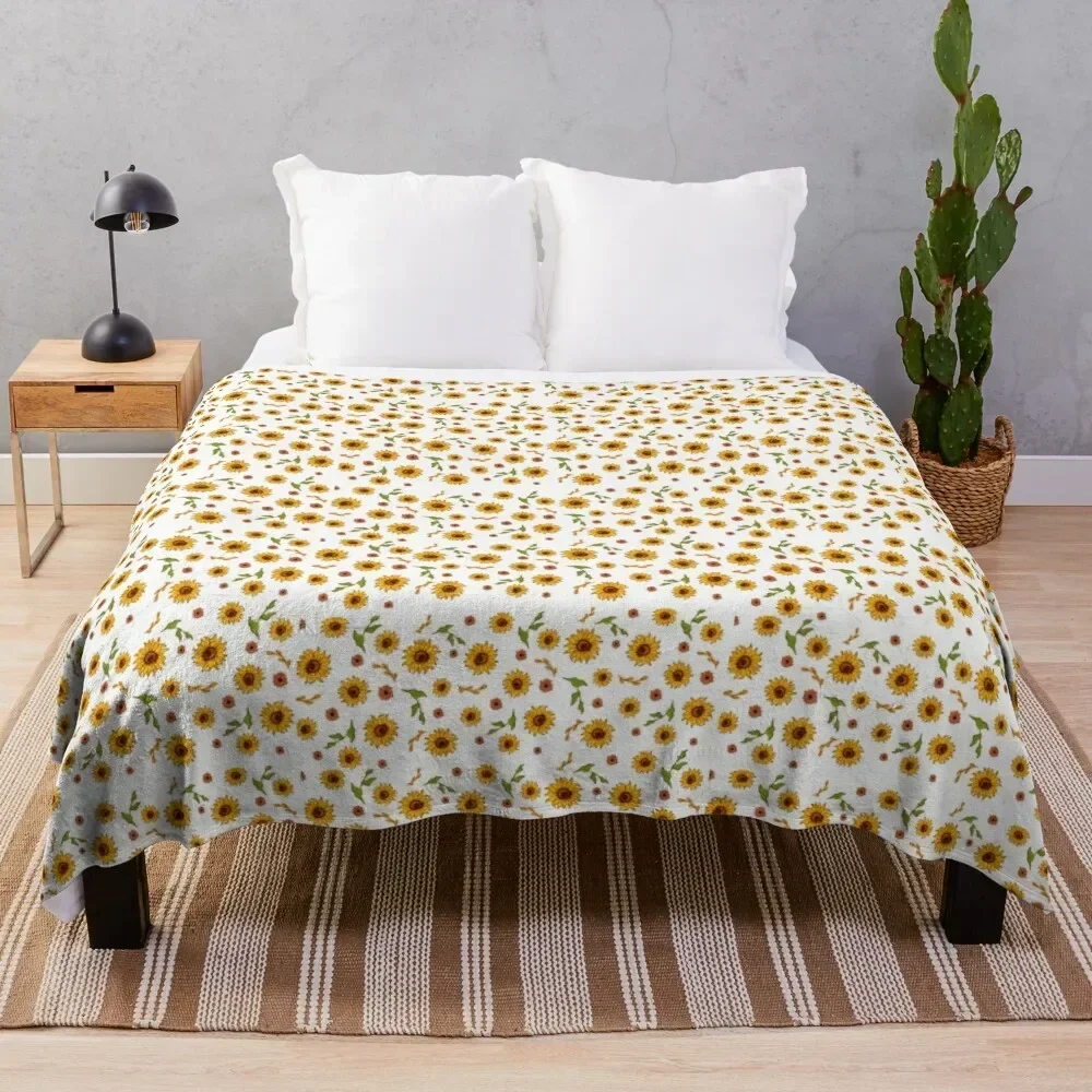 

Sunflower Pattern Throw Blanket Foldable Soft Warm Blanket for Outdoor Use