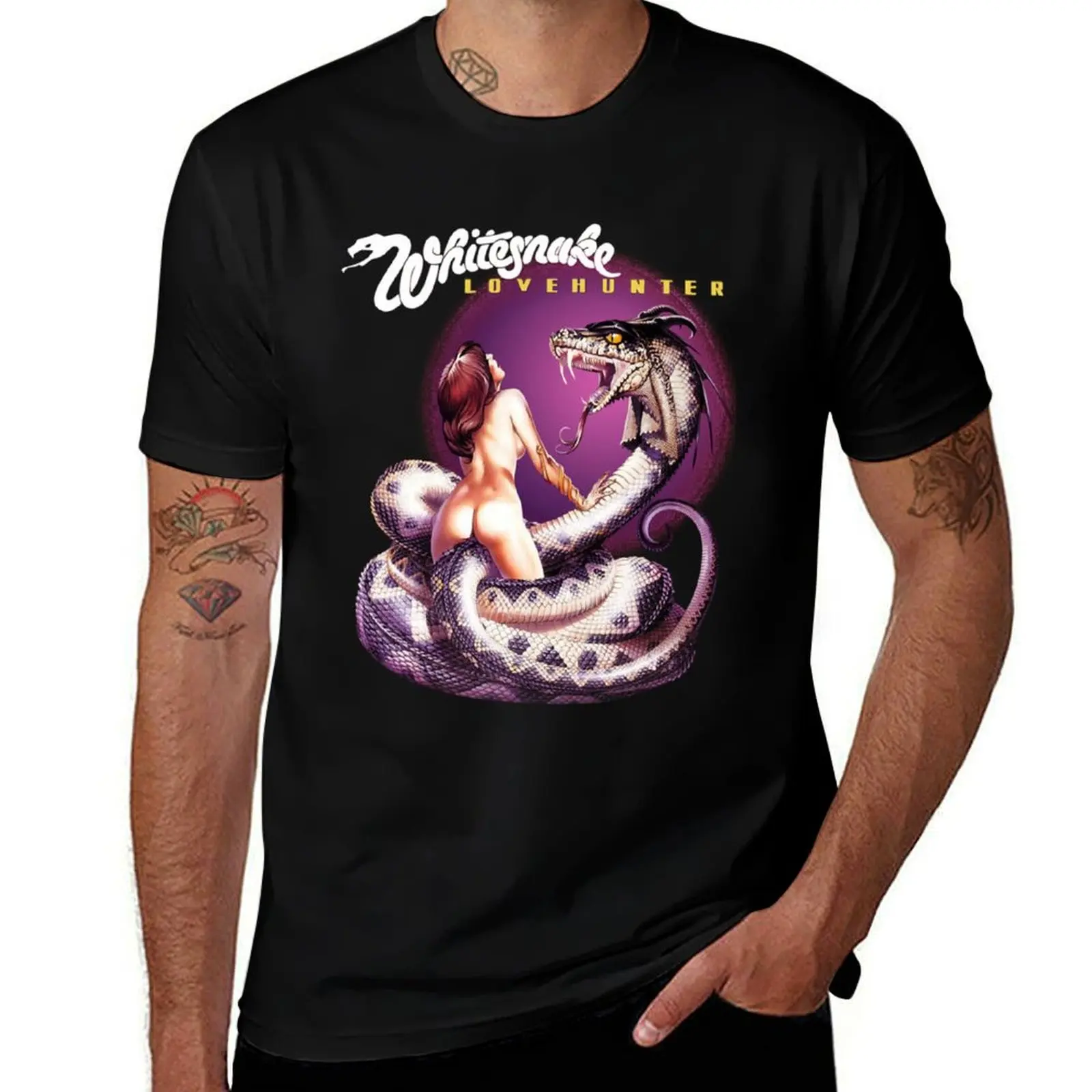 

Retro Love The Girl And Snake Lovehunter Music T-Shirt man t shirt summer t shirts for man pack cotton T-Shirt