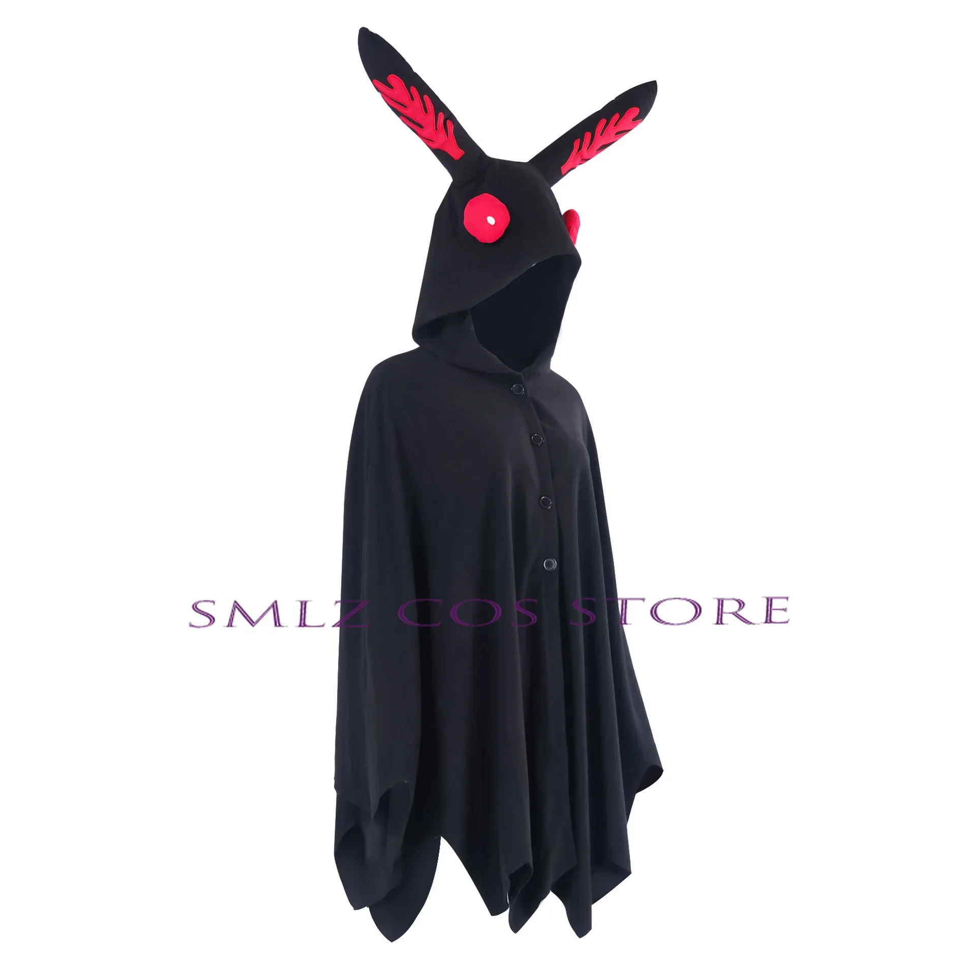 Mothman Cosplay Hooded Cloak Costume Anime Black Horrible Moth Cape Halloween Christmas Party Outfits for Adult Outfit