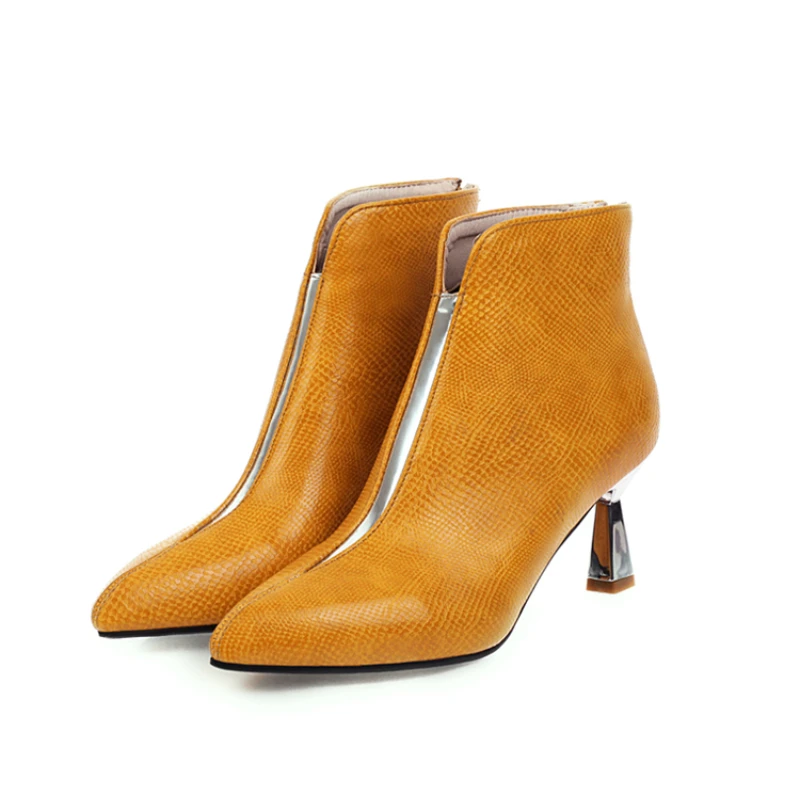 Wine glass heel  Zipper-up  womens fashion boots  Big size  Pikolinos Boots  Pointed toe  Light Weight  Retro  Comfortable