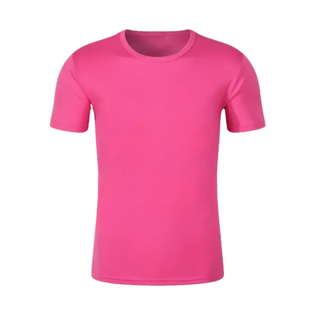 Quick drying T-shirt Unisex Short Sleeve Sport T Shirt Trainer Running T-Shirt Solid Color Breathable Women Men Tee Top S to 4XL