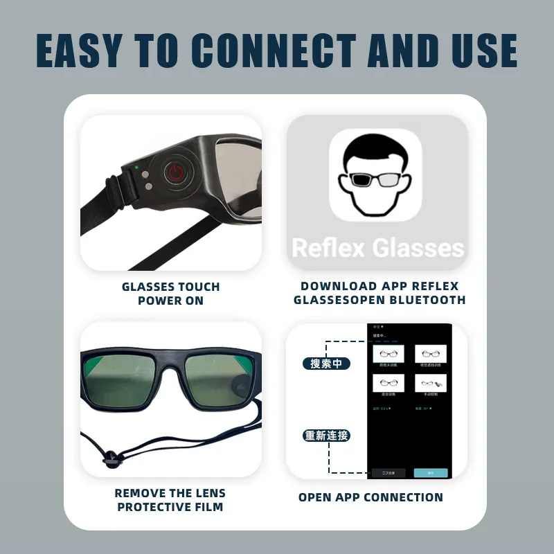 

NEW Reflex Training Glasses Vision Remove Fast Flash Glasses Basketball Soccer Football Baseball Sport Strobe
