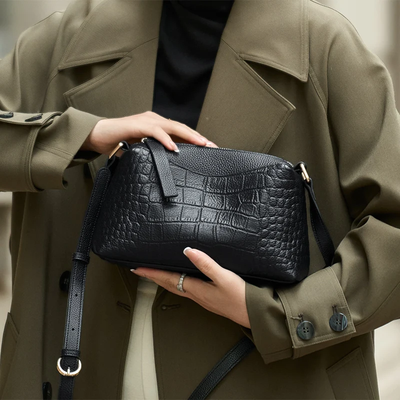 

ZOOLER Solid Genuine Leather Single Shoulder Bag Real Skin Women Cossbody Bags Purses High End#YC579