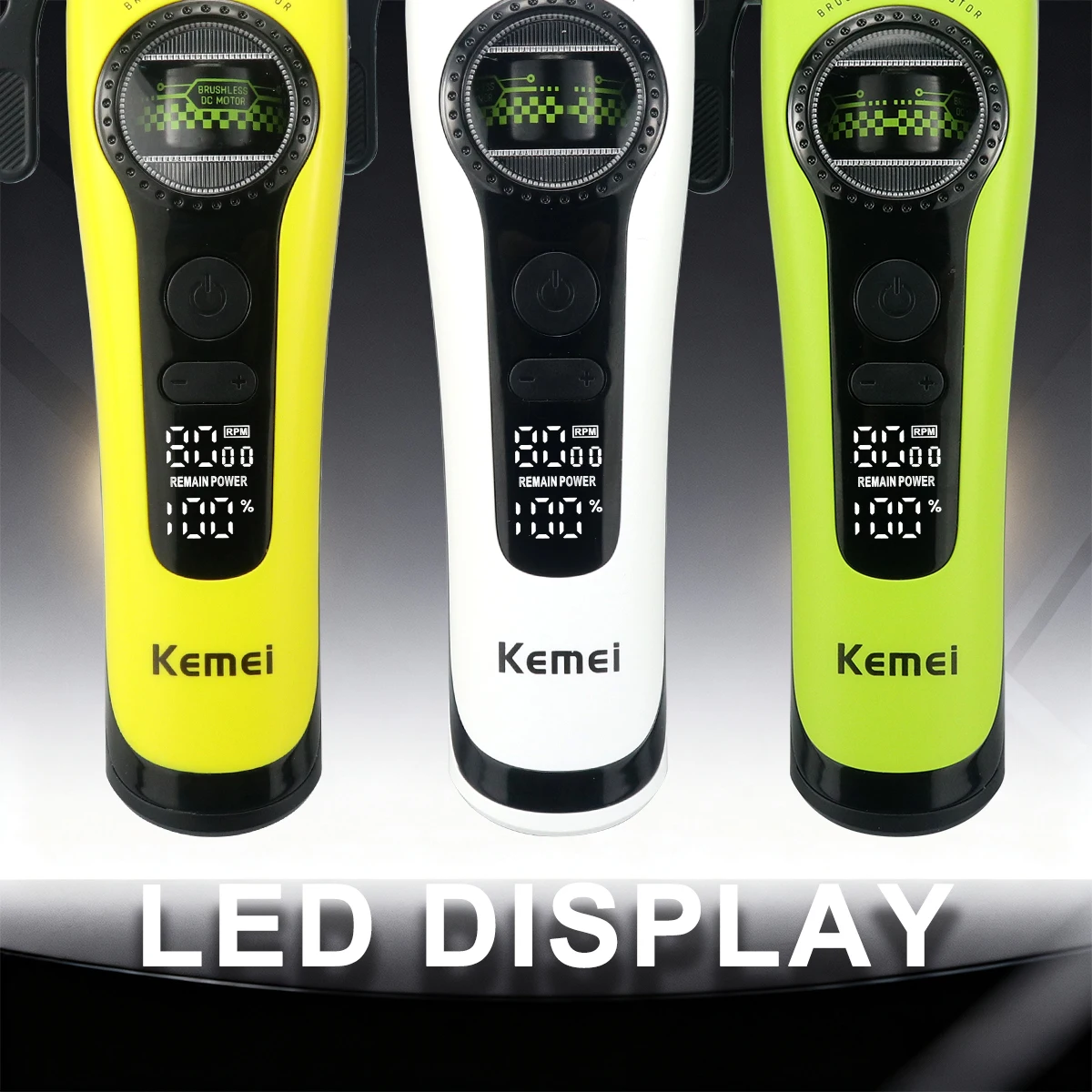 KEMEI KM-1593 External Rotor Brushless Motor Professional Men's Hair Clipper DLC 8000RPM Base Charger Hair Cutting Machine