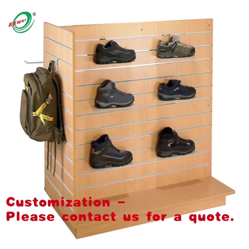 

Customize.KEWAY Custom MDF Slatwall Panels Retail Shops Gondola Display Stand