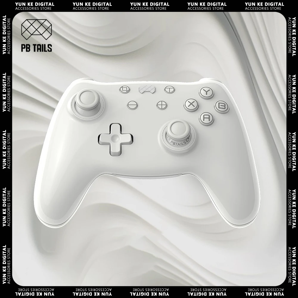 

PB Tails Crush Gamepad Tri Mode Wireless Gaming Gamepad Hall Trigger Joystick RGB Porcelain White Controller For Steam PC Gifts