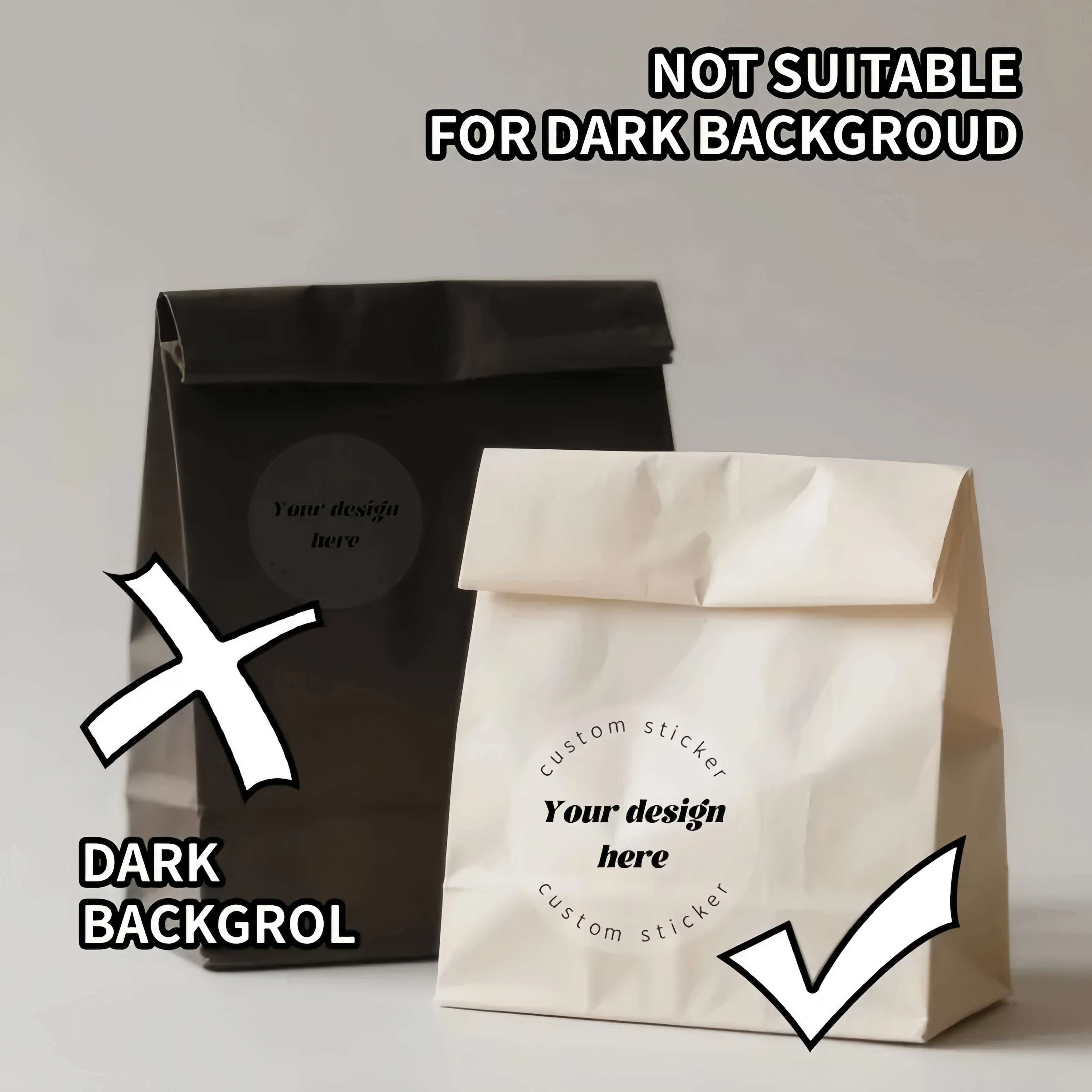 50/100 قطعة من الملصقات الدائرية الشفافة المخصصة - قابلة للتخصيص وفقًا لأي تصميم، صندوق هدايا لتغليف الشركة