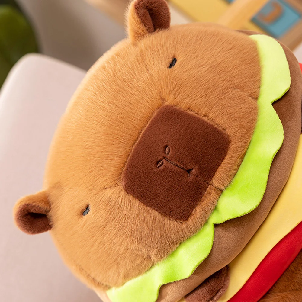 Capybara Plush Toy In The Shape Of A 45cm/17.7inch Hamburger Capibara Plush Toys In The Shape Of A Hamburger Best Holiday Gifts