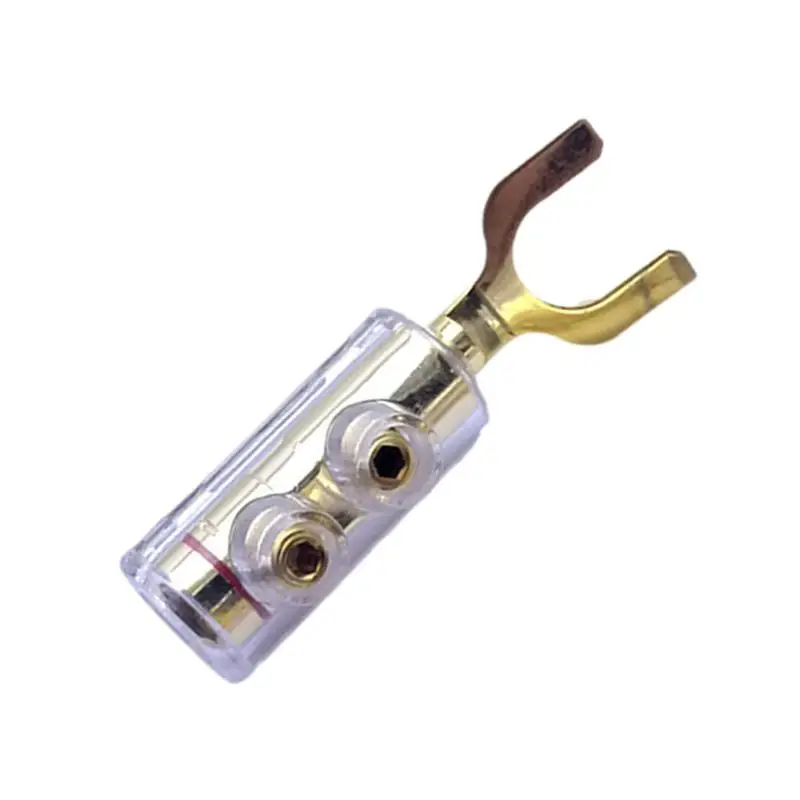 Speaker Wire Connector Sturdy Y Type Banana Plug Speaker Wire Adapter Gold Plated Speaker Connector Banana Plugs For Speaker