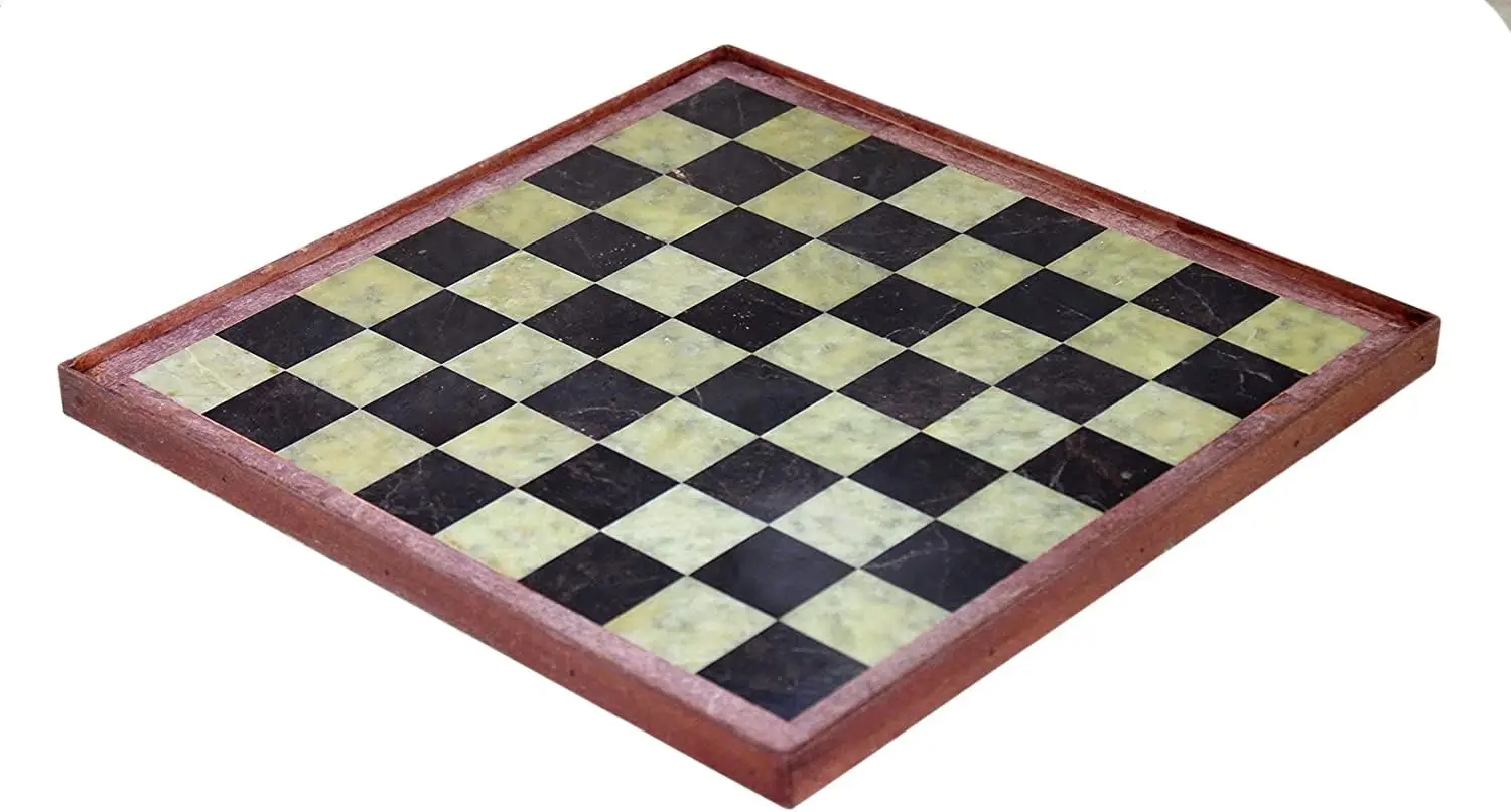 

Stone Chess Board with Wooden Base - 12' x 12' Inches
