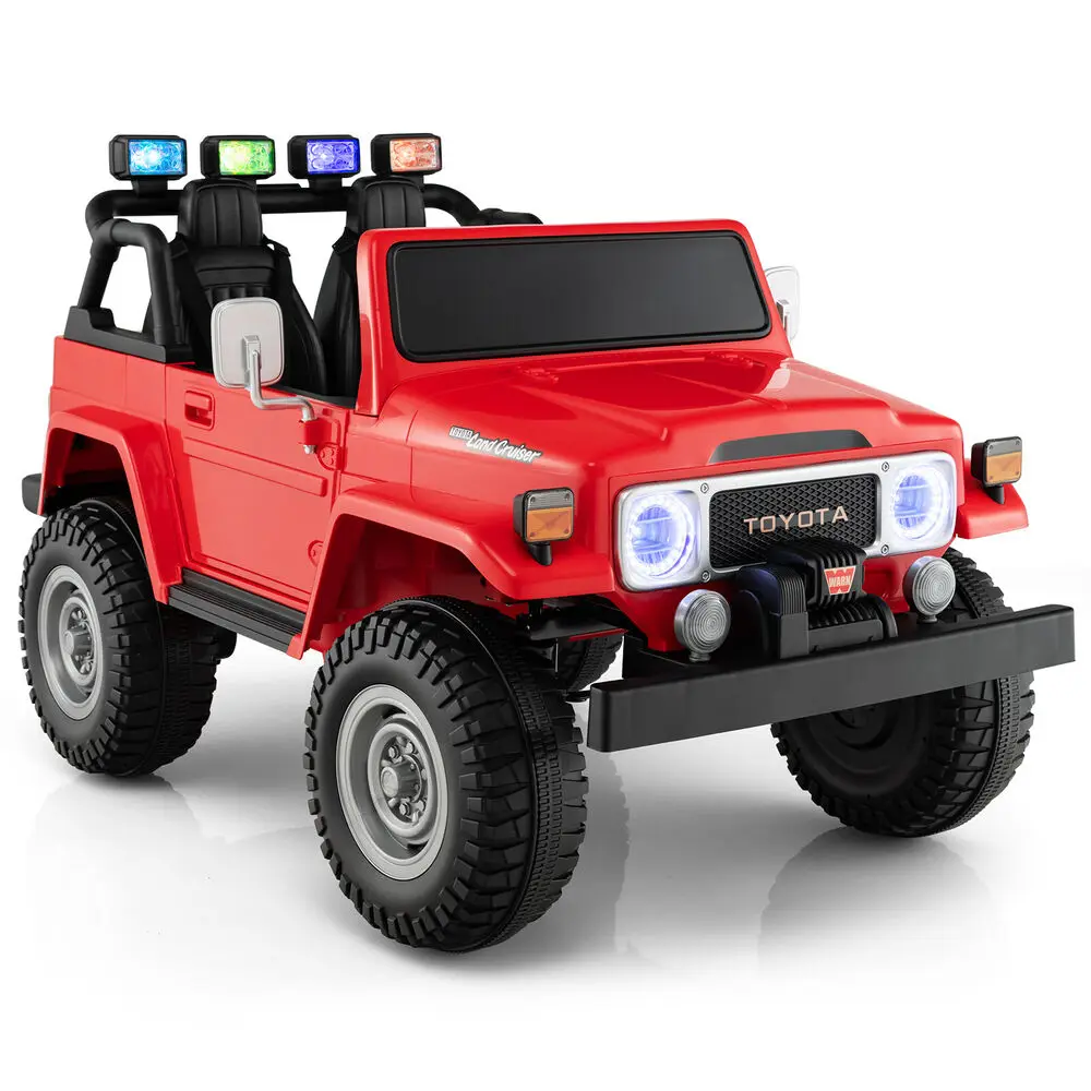 Babyjoy 2 Seater Ride On Truck Car 12V Licensed Toyota FJ40 RC w/ Laser Light & Music