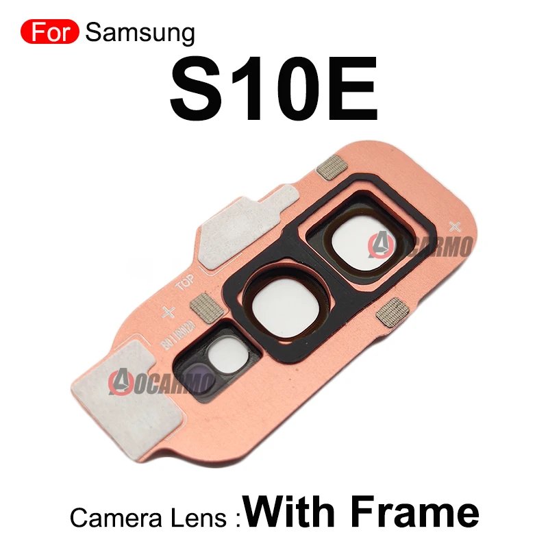 For Samsung Galaxy S10E S10e Rear Black Camera Lens With Frame And Sticker Replacement Parts