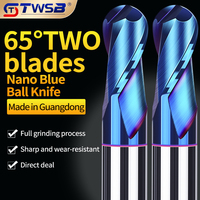 HRC65 degree nano-blue tungsten steel double-edged ball cutter, tungsten carbide, for CNC milling machine