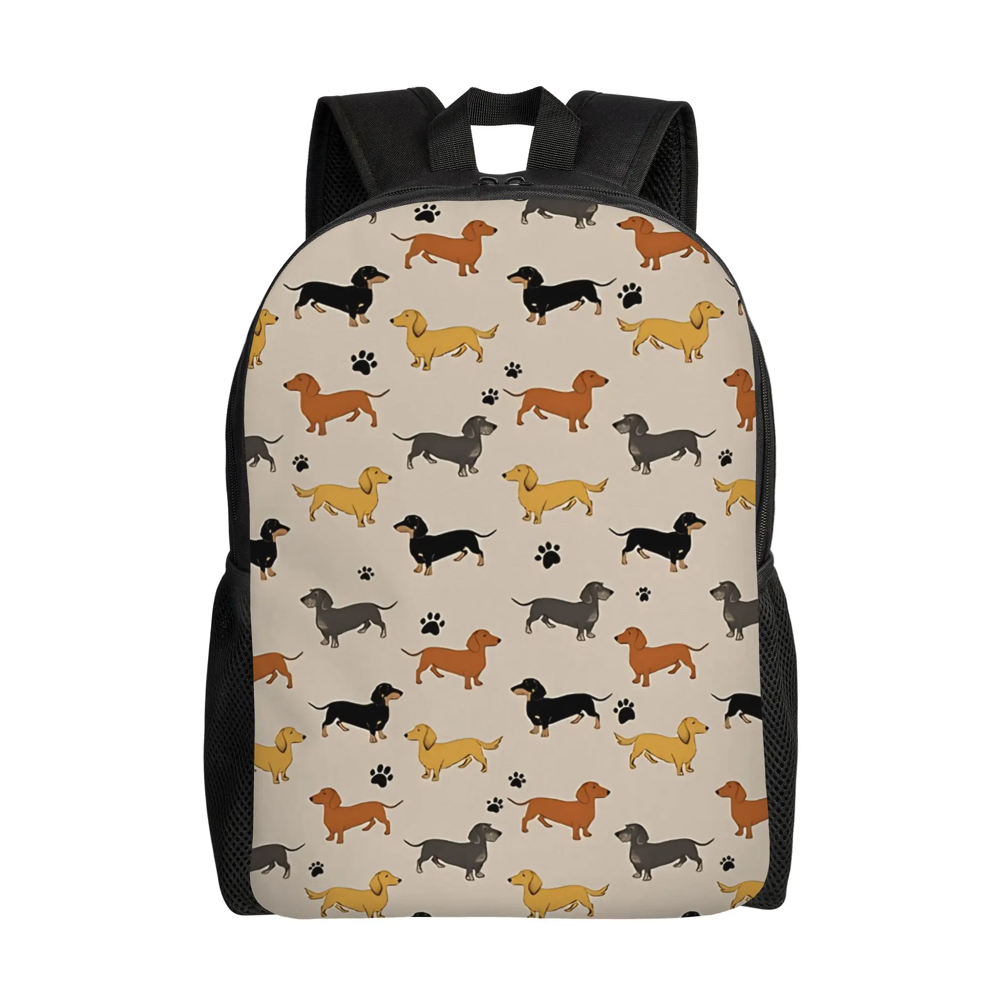 Dachshund Dog Pattern Backpack  Casual Backpacks Girl Travel Big School Bags Custom Rucksack