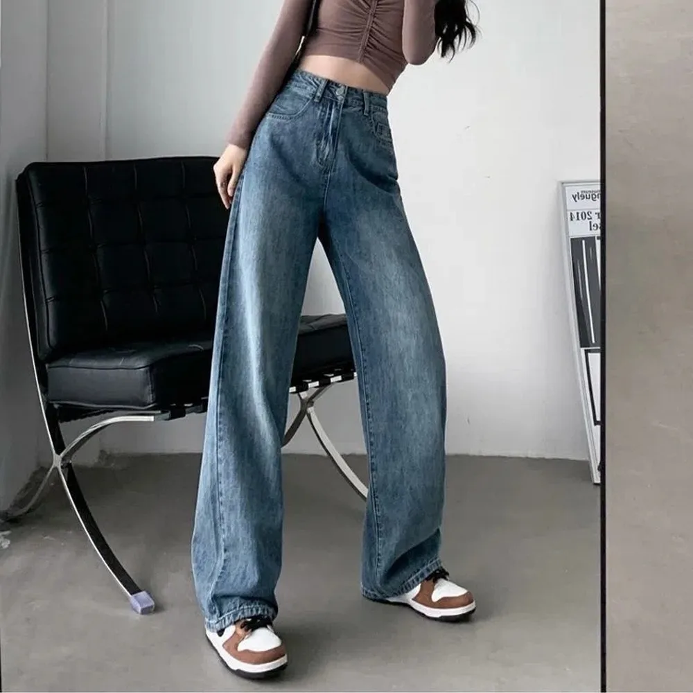Mode künstlerische leichte Frauen trend ige weitb einige Hosen einfachen Stil solide hohe Taille Design geeignet lässige weiße Hose – Detail 7