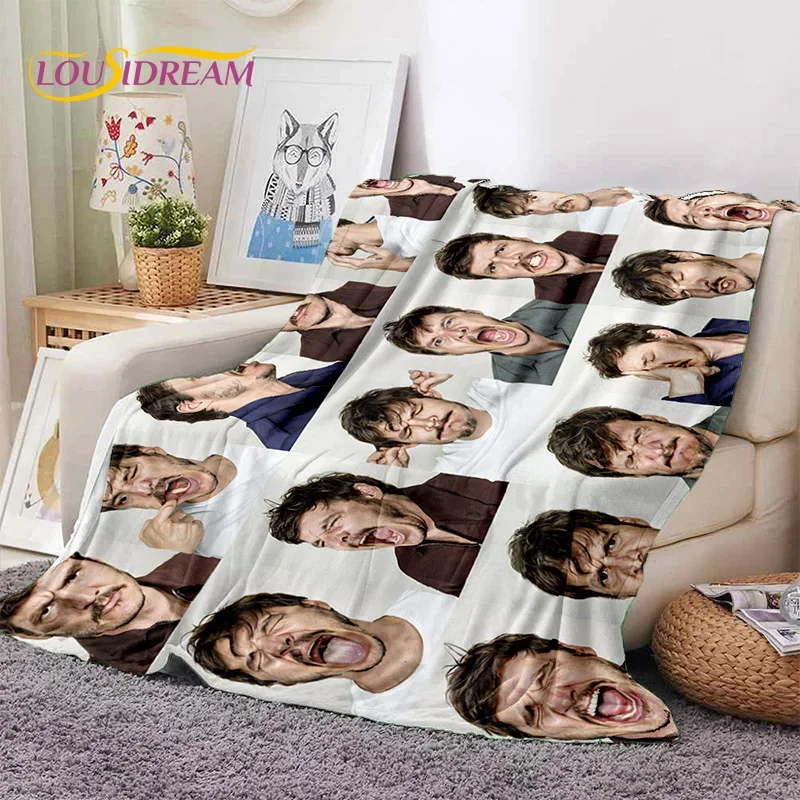 Jose Pedro Pascal Actor Star Soft Flannel Blanket for Beds Bedroom Sofa Picnic,Throw Blanket for Cover Outdoor Leisure Nap Gift