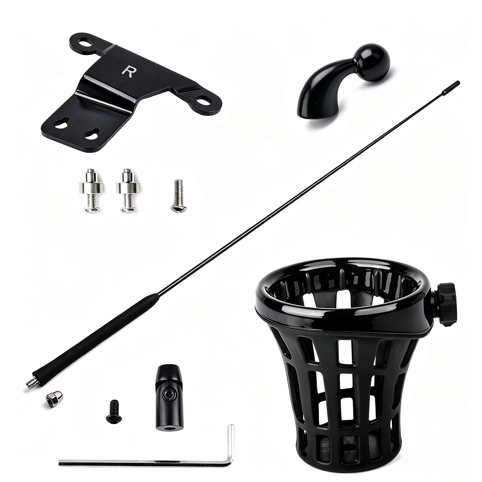 

PANICAL Back Box Bracket Base Antenna Bracket Decorative Antenna Water Cup Holder Accessories For Honda 2018-2020GOLDWING GL1800