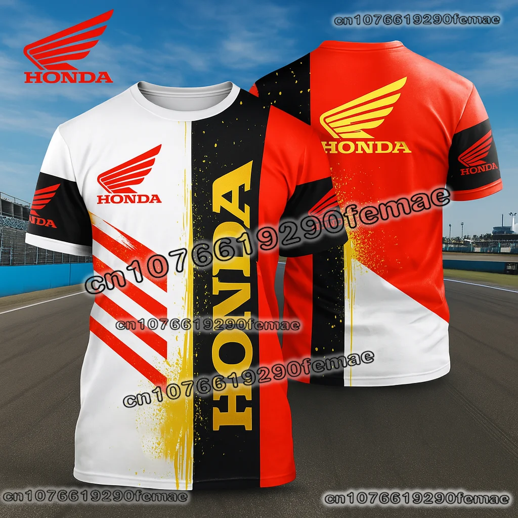 

Summer Honda Racing Motorcycle T Shirt for Men Quick Dry and Breathable Short Sleeve Biker Top Comfortable for Riding and Daily