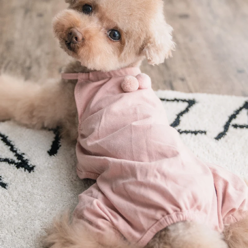 Summer Cotton Dog Clothes Jumpsuit Overalls Rompers Pets Pajamas Pants Pomeranian Maltese Bichon Poodle Schnauzer Clothing