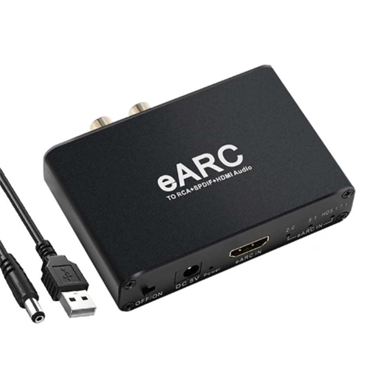 Extrator de áudio earc compatível com hdmi, conversor de 192khz, adaptador extrator de áudio erc para rca para dts dolby atoms ac3