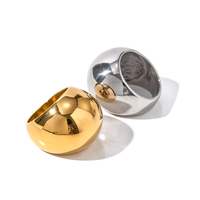 Youthway New 316L Stainless Steel Exaggerated Ball Ring for Women Metal Texture Trendy Romantic Waterproof Jewelry Gala Gift