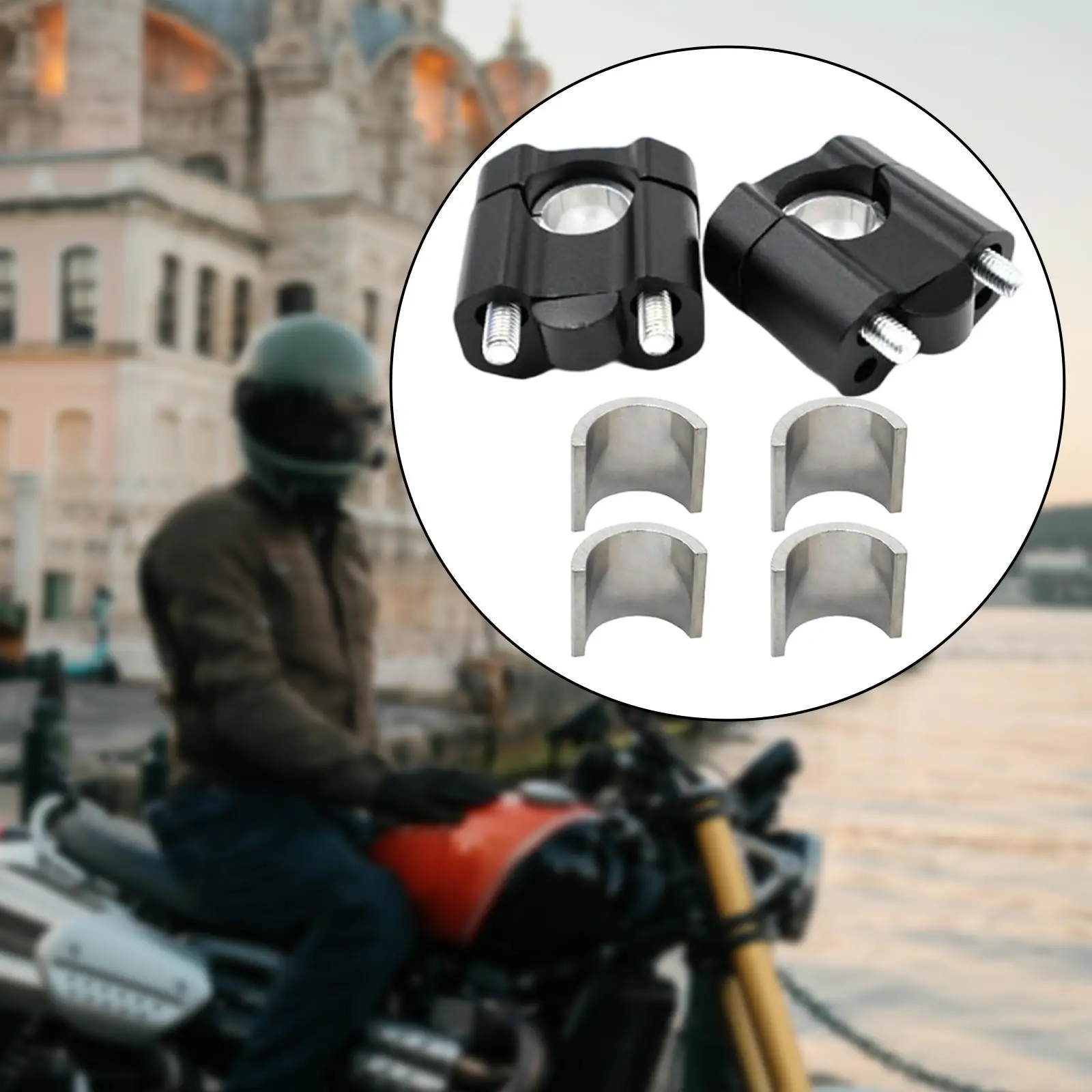 

Generic Motorcycle Handle Bar Risers Handlebar Mount Clamp Risers Mount DIY Modification Accessories Parts