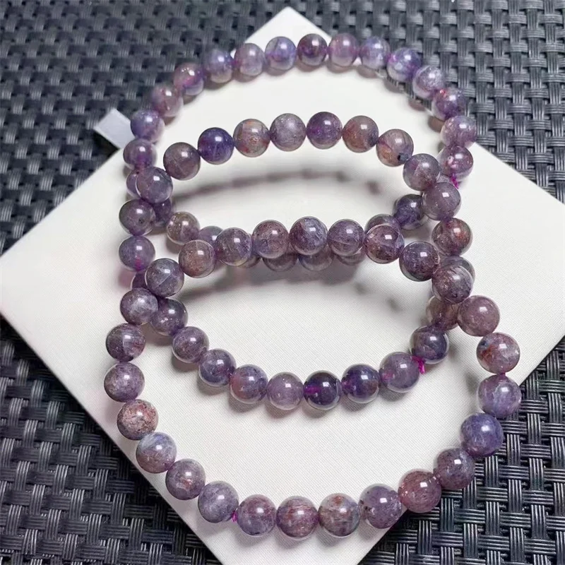 

7.2MM Natural Bloodshot Iolite Bracelet Women Men Charm Energy Courage Amulet Strand Bangles Gift 1PCS