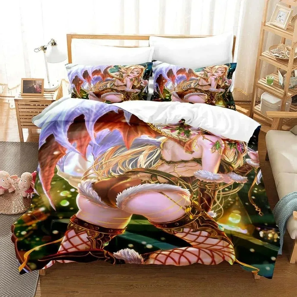 3D Anime Black Summoner Bedding Set Single Twin Full Queen King Size Bed Set Adult Kid Bedroom Duvet cover Sets Home Textiles