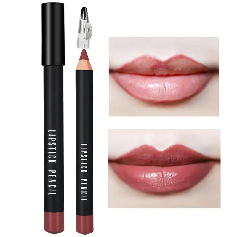 Lip Pencil Liner Matte High Color Rendering Long-Lasting Lipliner Easy To Color Portable Mini Good Ductility Lip Makeup