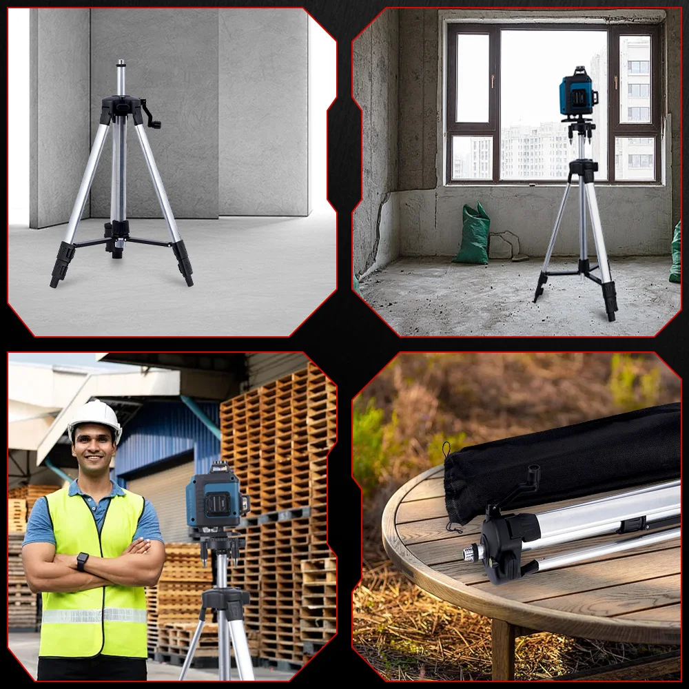 ONEVAN 1.2M/1.5M Laser Level Tripod Adjustable Height Bracket Thicken Aluminum Extension Bar Tripod Stand Tool For Laser Level