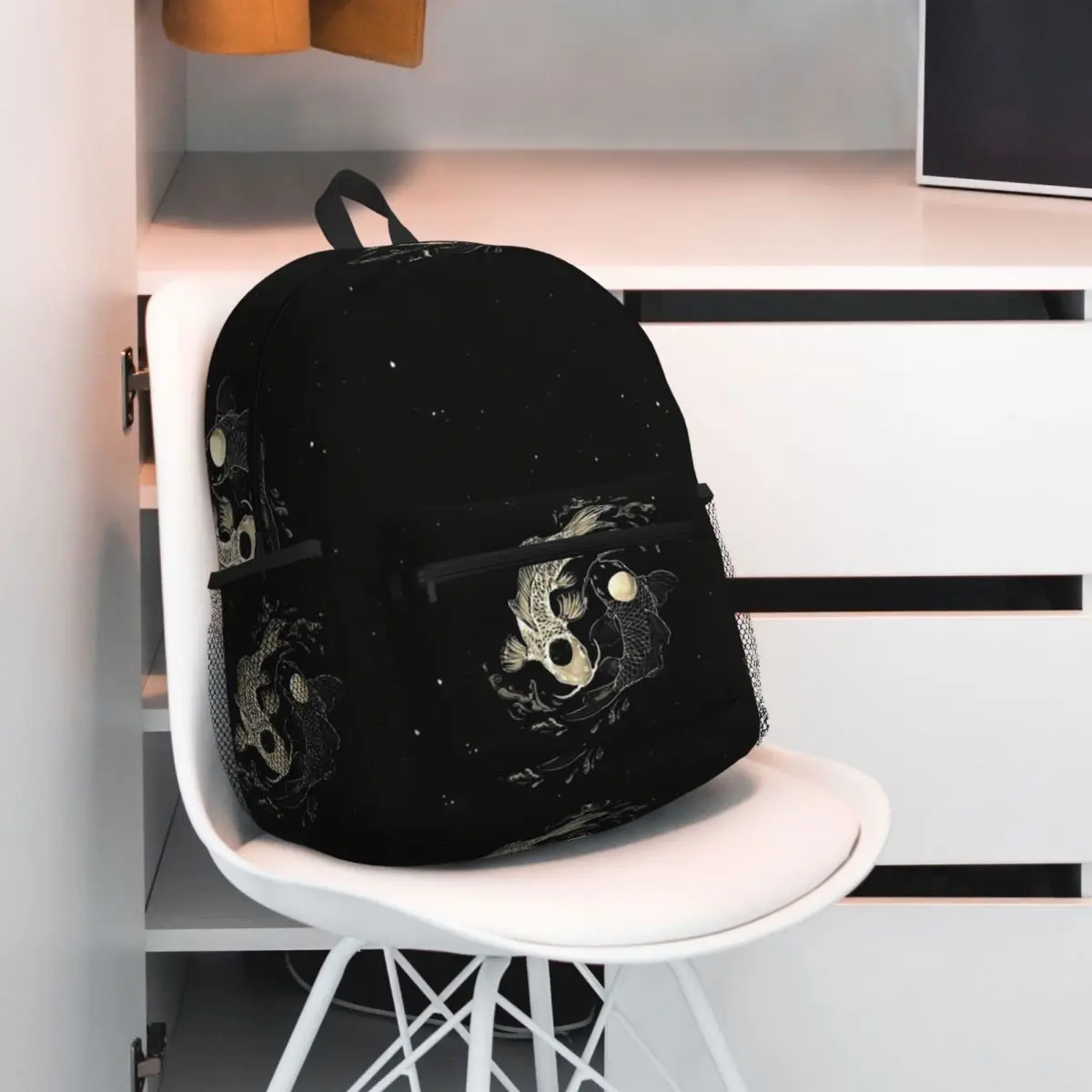 

Yin Yang Koi Fish Student Backpack School Bag Hiking Travel Daypack for Boys Girls Fashion Bookbag Shoulder Bags
