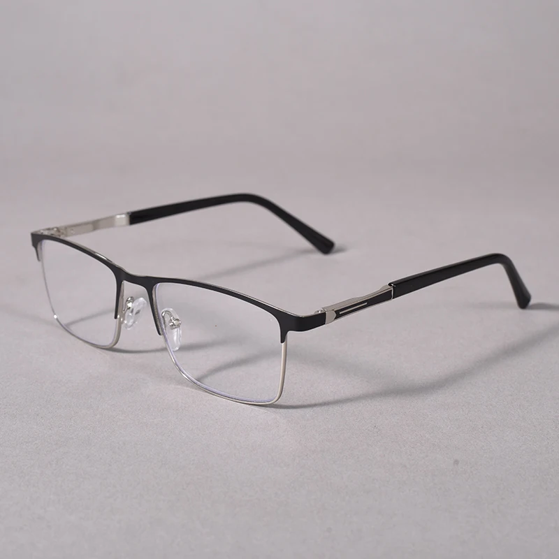 Blau Licht Lesebrille Männer Computer Leser Anti Glare Metall Rahmen mit Federscharnier Doppel Farbe Metall Brillen Rahmen + 100 – Detail 7