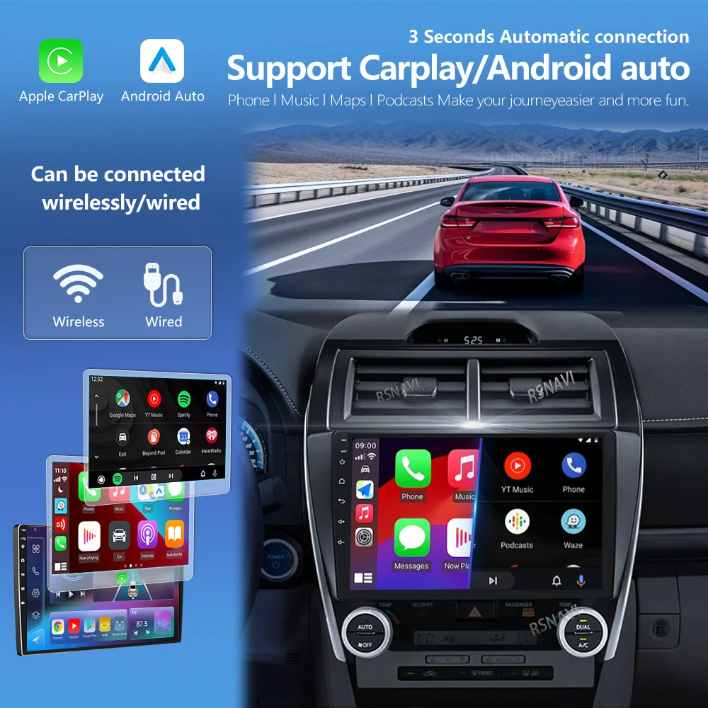 Android 16 Carplay Auto Car Player Radio Multimedia For Toyota Camry 7 XV 50 55 2012-2017 Autoradio Stereo 2Din Head Unit 4GWIFI