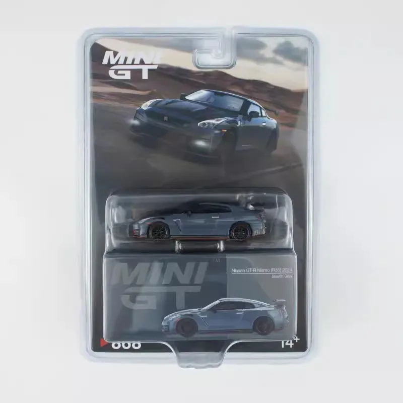 MINI GT 1/64 Nissan GT-R R35 Nismo 2024 Grey Alloy Die-Cast Car Model Simulation Static Toy for Boys Perfect Birthday Gift