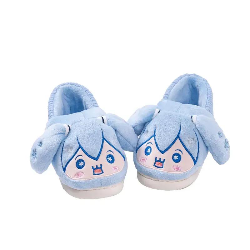 Hatsune Miku anime circostante cartone animato carino peluche pantofole di cotone caldo elastico con vite scarpe casual per la casa e