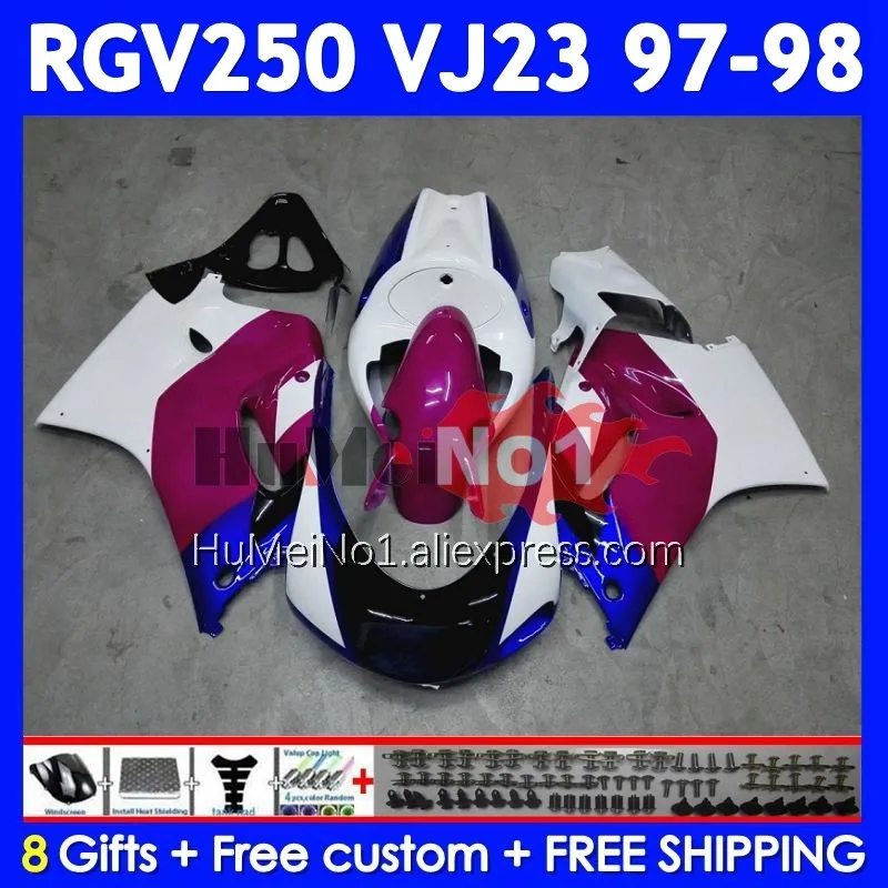 Bodys Kit For SUZUKI RGVT250 SAPC RGV 250 VJ23 97-98 110No.14 Rose Blue RGV-250 VJ 23 RGVT-250 RGV250 97 98 1997 1998 Fairing