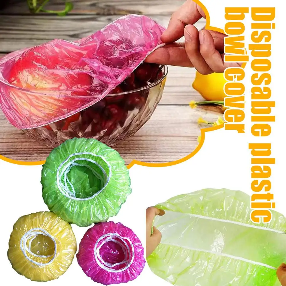 24pcs Reusable Food Cover Plastic Wrap Elastic Food Lids For Fruit Bowls Cups Caps Storage Kitchen Keeping Saver Bags X1j5