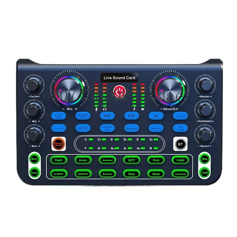 

X60 English Cross-Border Direct Supply Live Singing Music Recording KTV Sound Card Mixer Mobile Phone Computer Universal