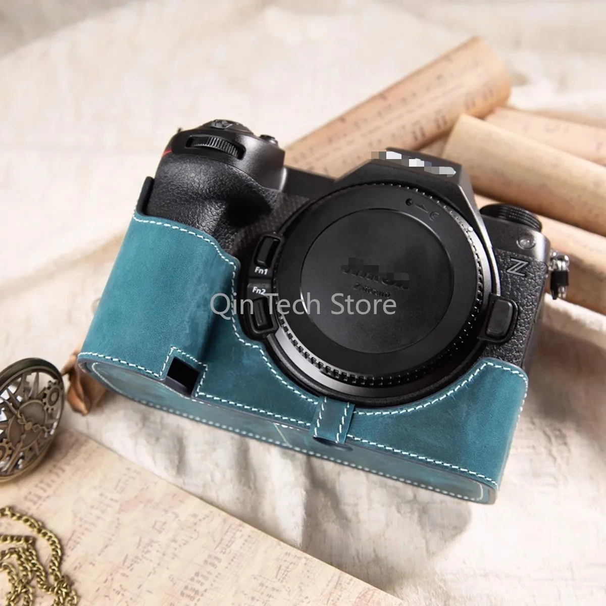 Vintage echtes Leder Kameratasche Tasche schützen Fall Abdeckung Basis Hals Gürtel Schultergurt für Nikon Z63 Z6iii Z6-III Zubehör