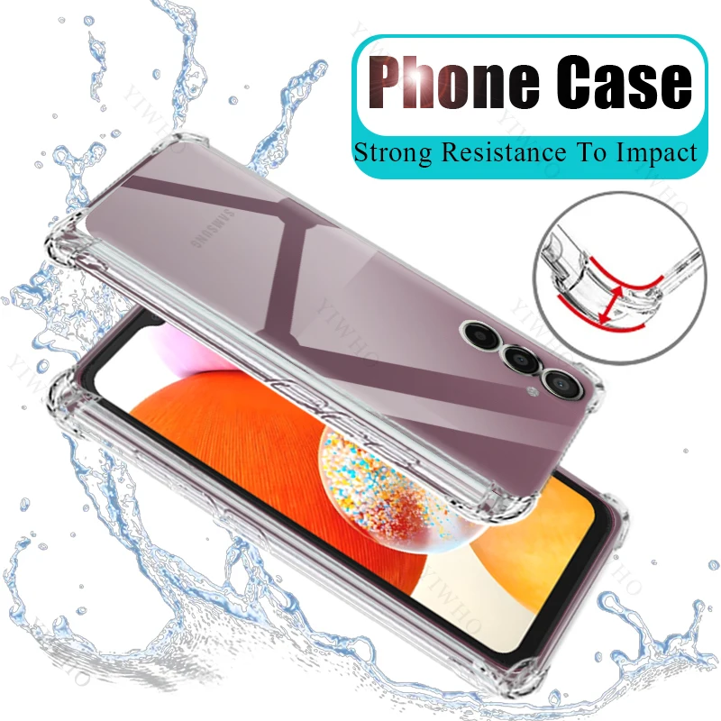 TPU Clear Phone Case for Samsung Galaxy A14 SM-A145F Thickened Transparent Case for Samsung A 14 Shockproof Anti-scratch Covers