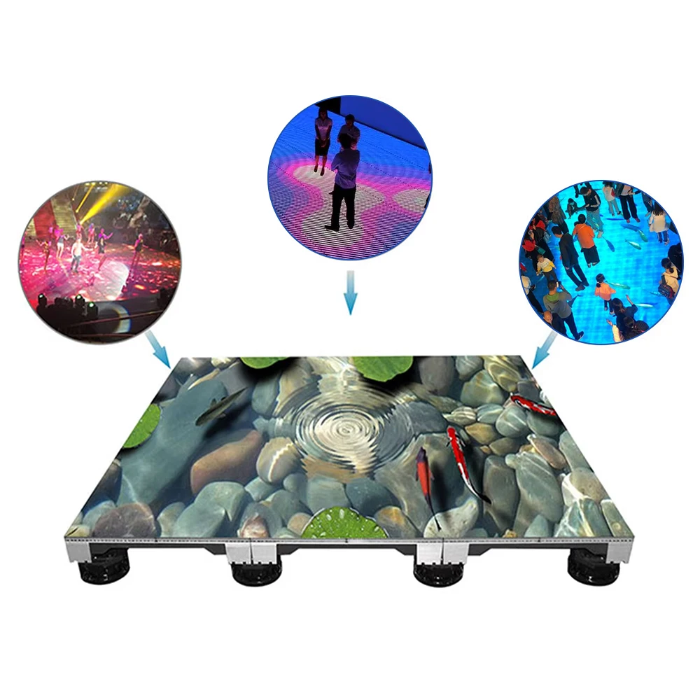 Interactive LED Floor Tile Screen Waterproof Anti Slip High Brightness For Mall Exhibition Stage Indoor Entertainment Venue