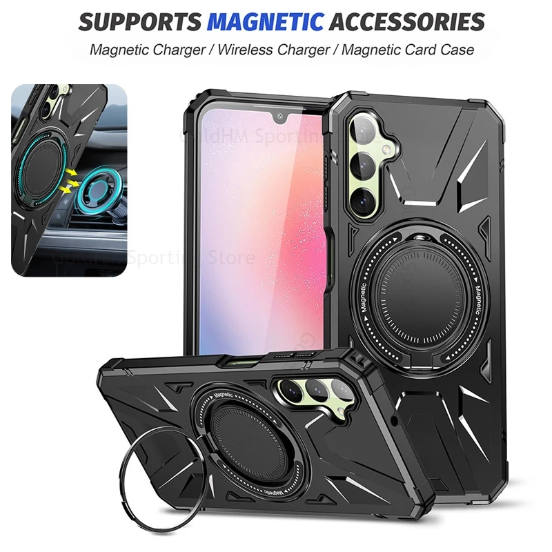 

Hybrid Heavy Duty Armor Shockproof Case For Samsung Galaxy A55 A35 A15 A05S A34 A54 A24 5G Magnetic Ring Holder Flip Stand Cover