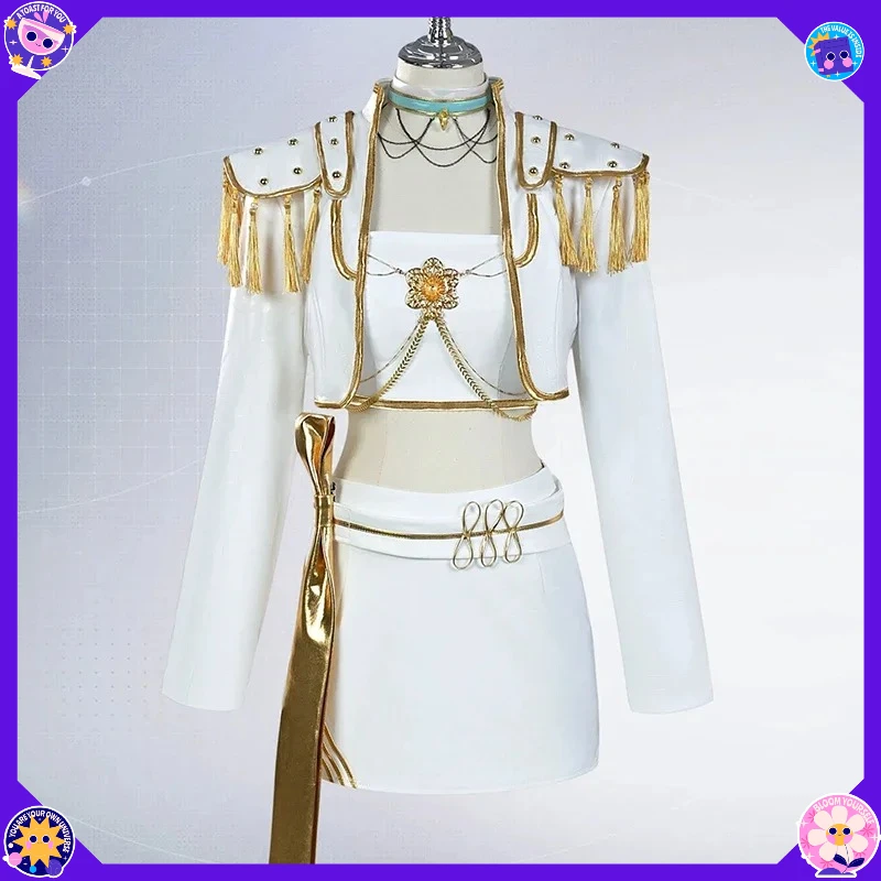 Kostum Bernyanyi KPop Rumi Mira Zoey White - Kostum Cosplay Pesta Halloween dengan Wig untuk Wanita, Gadis, Dewasa, dan Anak-anak