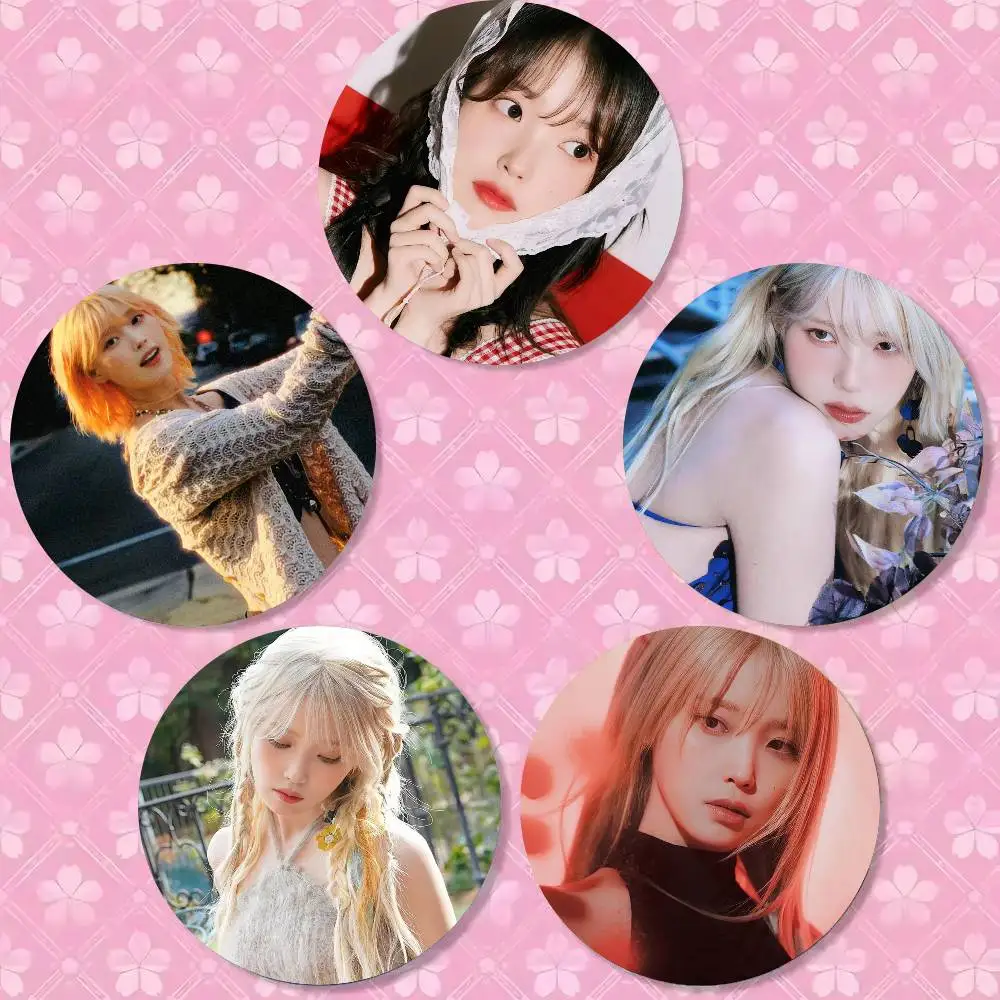 Korean Singer I-IU Round Badge Lapel Pins For Backpacks Briefcase Laser Brooch Clothes Gifts