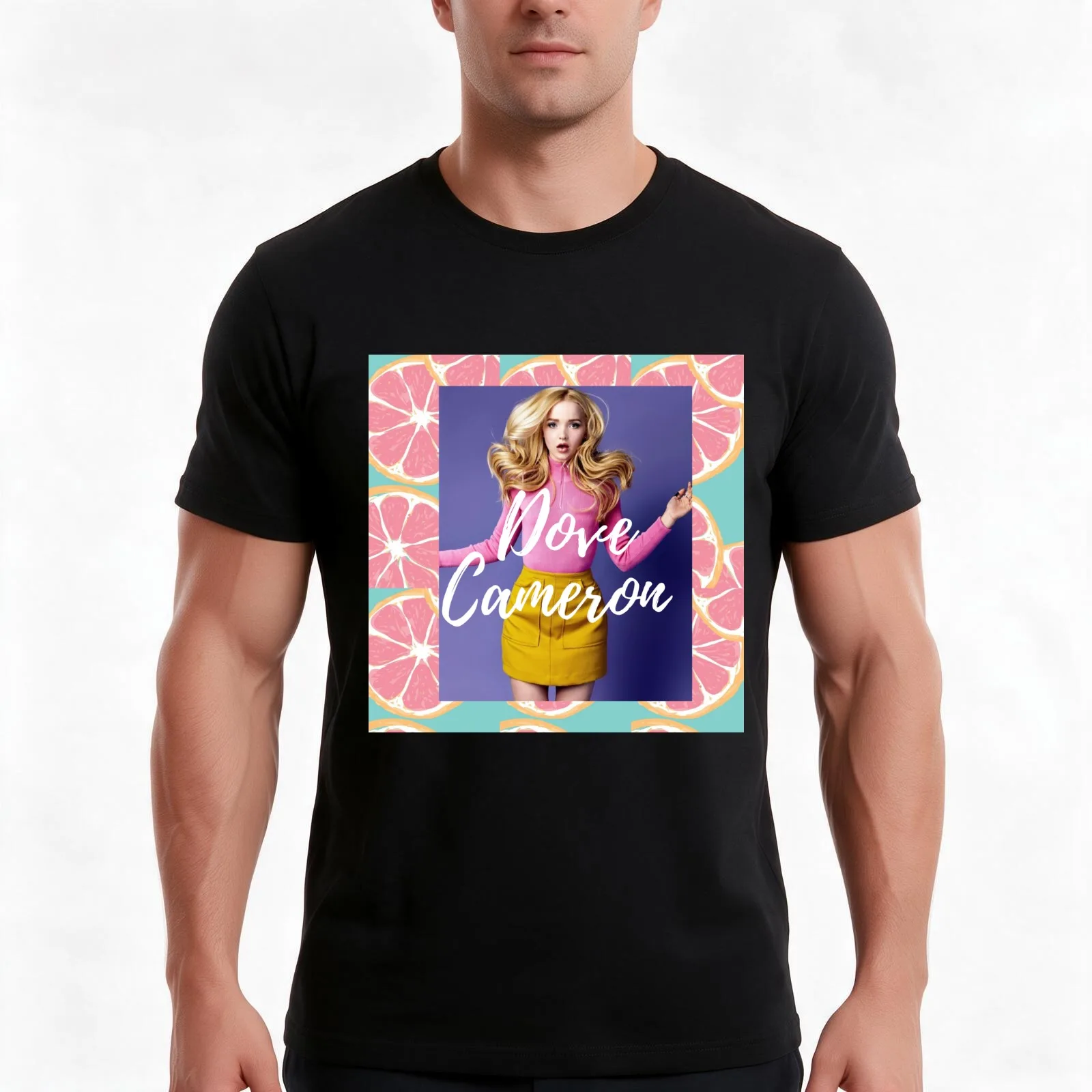 Dove Cameron T-Shirt, Summer Casual Cotton Tee, Oversized Streetwear Tops, Vintage Graphic Print, Loose Fit Short Sleeve
