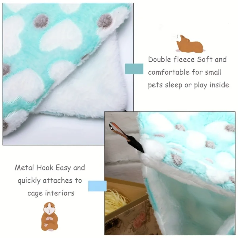 Comfortable 2-in-1 small pet hammock - suitable for warm hanging beds for guinea pigs, parrots, etc image 3