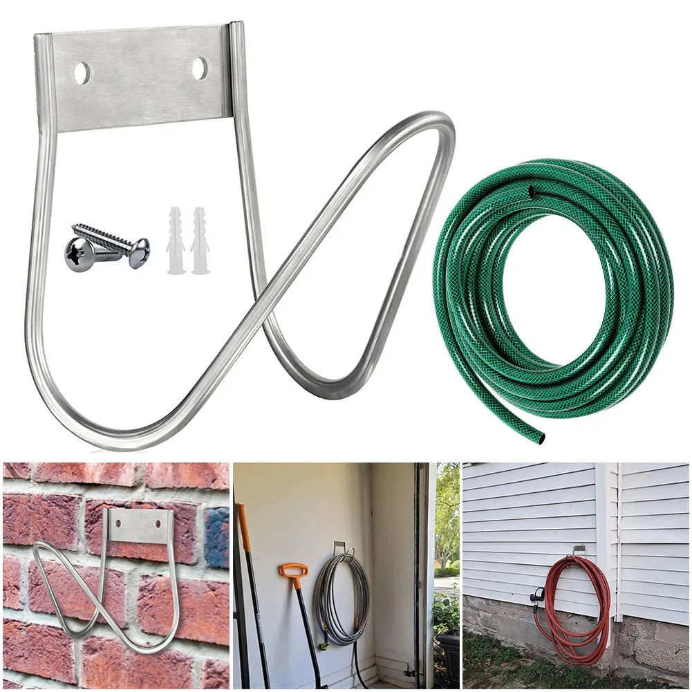 1-3PCS Stainless Steel Garden Hose Holder Wall Mounted Water Hose Hanger Water Hose Holder for Garden Garage Outside Yard