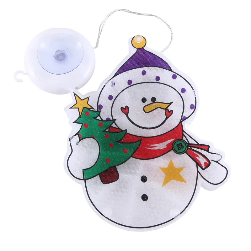 Рождественские огни из 6 предметов, подвесные светильники для окон, рождественские декоративные светильники, украшение для окна магазина, комнаты, светодиодные фонари на присоске